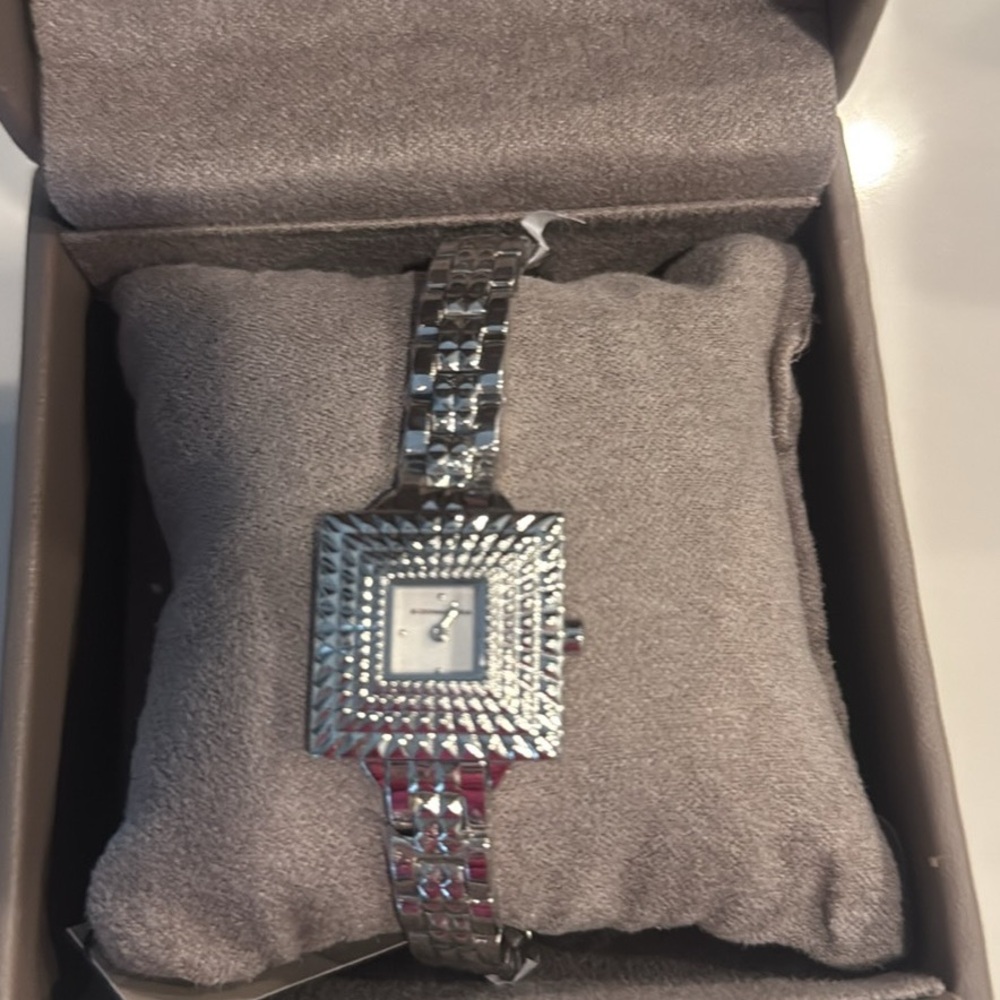 BCBGMaxazria silver square women’s watch NEW